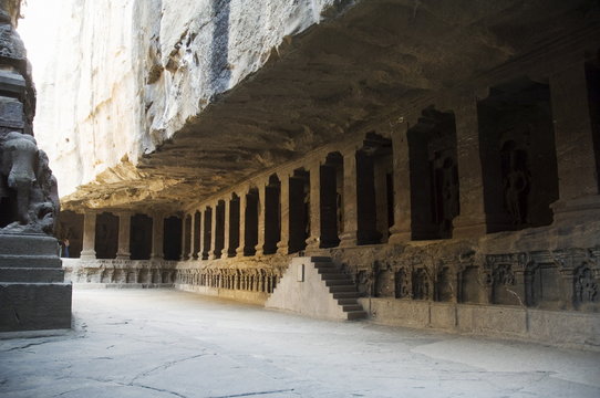 The Ellora Caves, temples cut into solid rock, near Aurangabad, Maharashtra