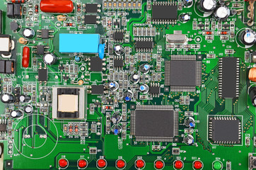 Fototapeta premium Green computer motherboard
