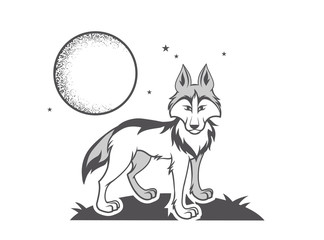 black and white wolf