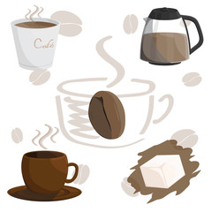 coffee cafe cup brown illustration