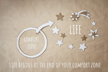 Inspirational quote and encouragement to leave your comfort zone