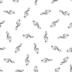Seamless musical pattern - treble clef