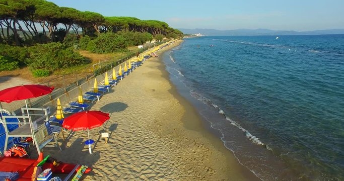 Beautiful aerial view of Tuscany coast in summer, Italy