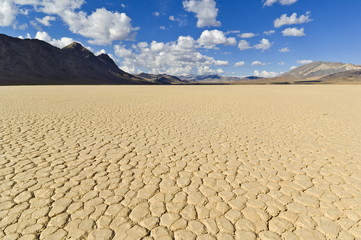 The Grandstand in Racetrack Valley, a dried lake bed known for its sliding rocks on the Racetrack Playa, Death Valley National Park, California
