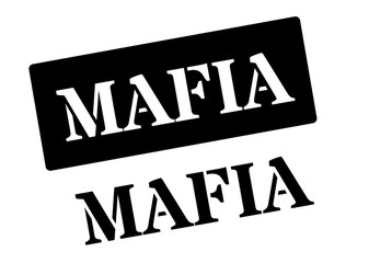 Mafia black rubber stamp on white