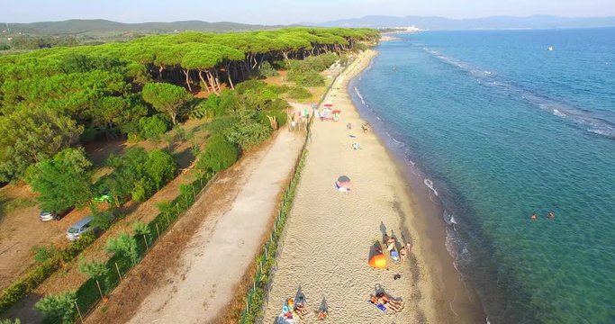 Beautiful aerial view of Tuscany coast in summer, Italy