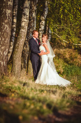 Beautiful wedding couple is enjoying wedding