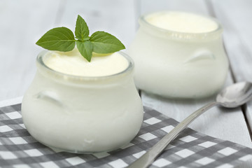 Obraz na płótnie Canvas Homemade yogurt