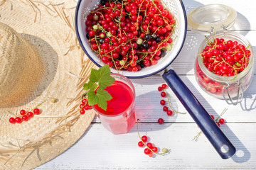 fresh juice with fruits currants