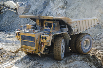 Fototapeta premium Truck in open pit mine