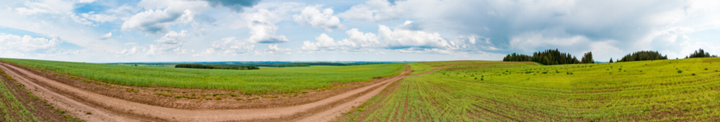 Fototapeta premium dirty road panorama