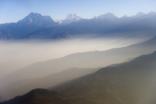 Mountain scenery on flight to Lukla, Solu Khumbu Everest Region, Himalayas, Nepal