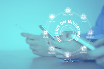 ROI CONCEPT with Icons and Keywords