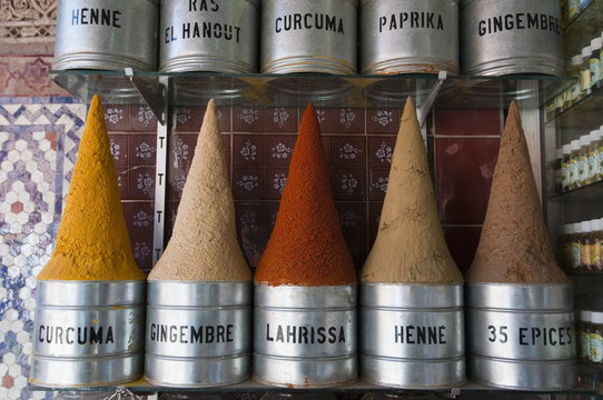 Spices, Medina Souk, Marrakech, Morocco