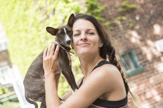 Woman Portait With Dog