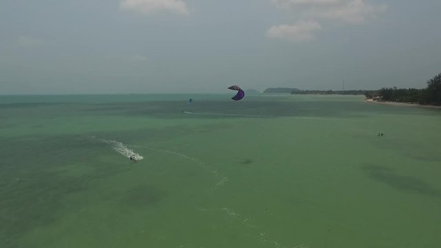 Kitesurfing in Koh Phangan beach Thailand