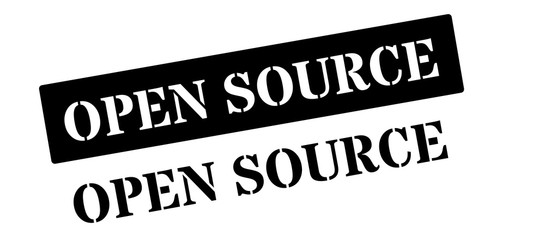 Open Source black rubber stamp on white