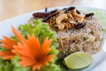 herb stir rice with cashew nut