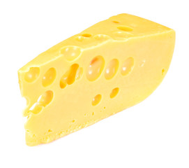 Swiss Cheese Isolated on White Background