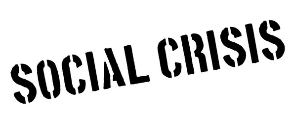 Social Crisis black rubber stamp on white