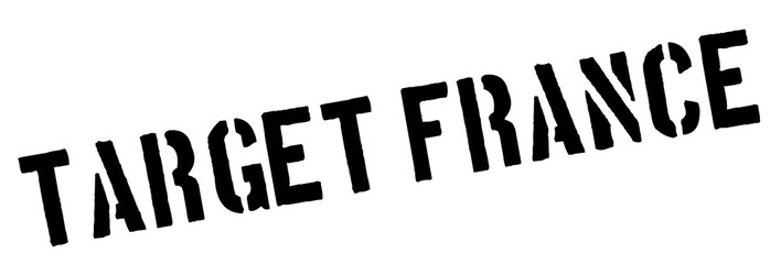 Target France black rubber stamp on white