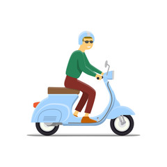 Moped Flat vector illustration