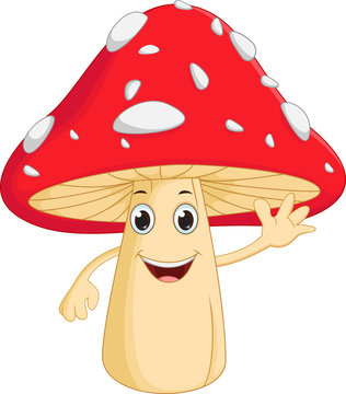 happy mushroom cartoon