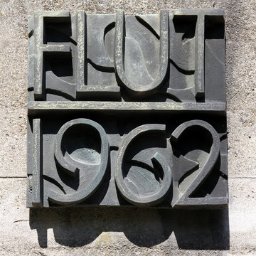 Commemorative Plaque in remembrance of the North Sea flood of 1962 in Hamburg, Germany
