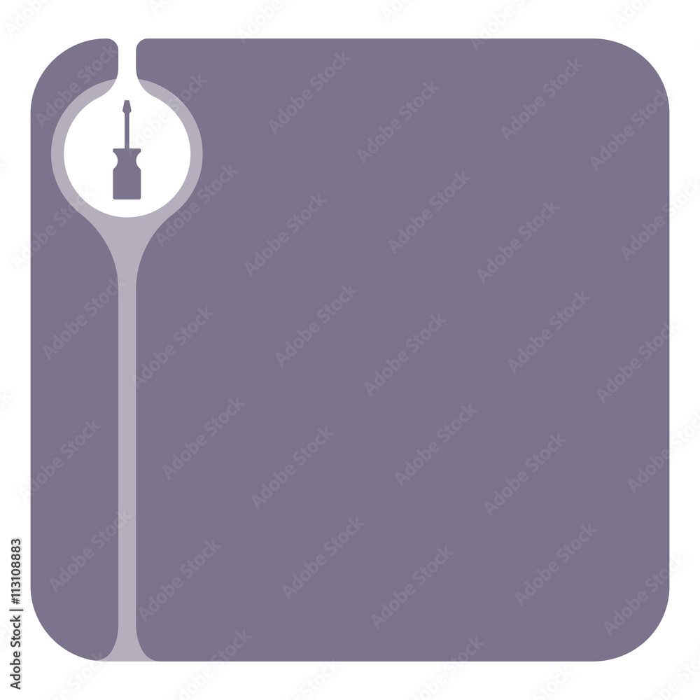 Poster colored text box for your text and screwdriver