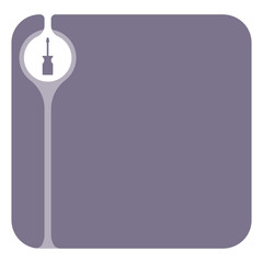 Colored text box for your text and screwdriver