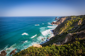 Fototapeta na wymiar The cliffs of Cabo da Roca, Portugal. The westernmost point of E