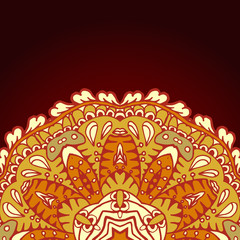 Colorful ornamental ethnic card with mandala.