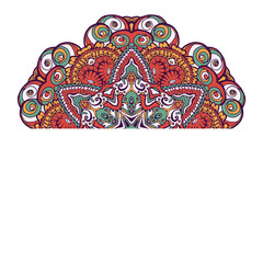 Colorful ornamental ethnic card with mandala.