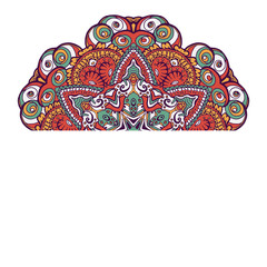 Colorful ornamental ethnic card with mandala.