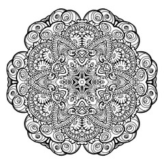 Mandala. Ethnic decorative element. Hand drawn backdrop.