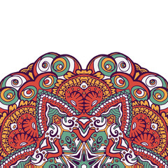 Colorful ornamental ethnic card with mandala.