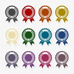 Award with laurels sticker set