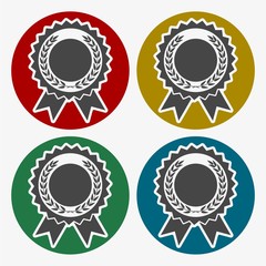 Award with laurels icons set