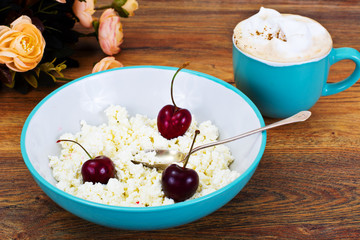 Home Dietary Fat Cottage Cheese Beaded Curd with Cherries