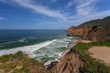 Fototapeta na wymiar Pacific Ocean - California State Route 1 (Pacific Coast Highway) nearby Monterey, California, USA 