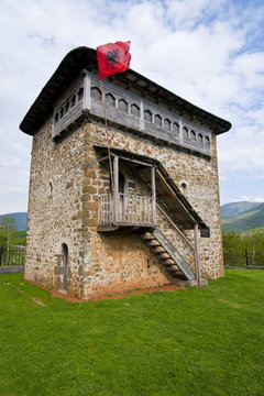 Fortified tower near Bayram Curri, Albania