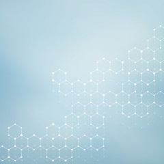 Modern science banners. Molecule structure of DNA and neurons