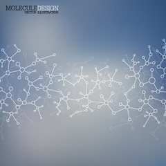 Modern science banners. Molecule structure of DNA and neurons