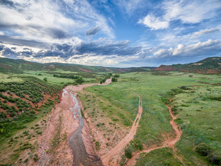 mountain valley with creek in Colorado