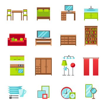 Furniture icons set.