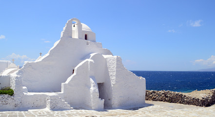 Church of Panagia Paraportiani on Mykonos island in Greece