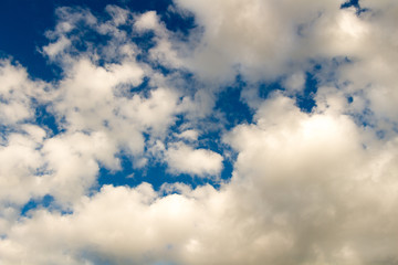 Blue sky with stormy clouds in the summer day