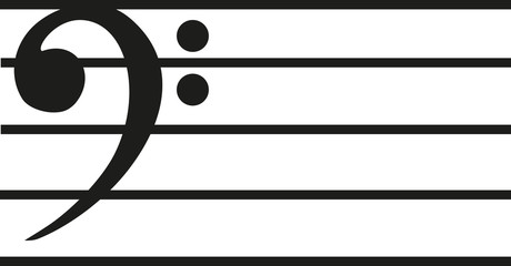 Naklejka premium Note line with bass clef