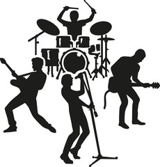 Naklejka premium Rock band silhouette