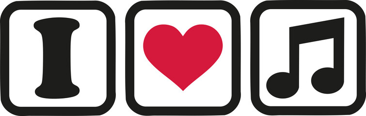 I love music notes icons